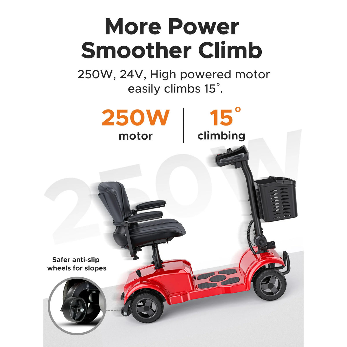 ENGWE Upgrade 4 Wheel Mobility Scooter for Seniors,Foldable Powered Mobile Wheelchair with Basket,Electirc Wheelchair for 264lbs,Blue