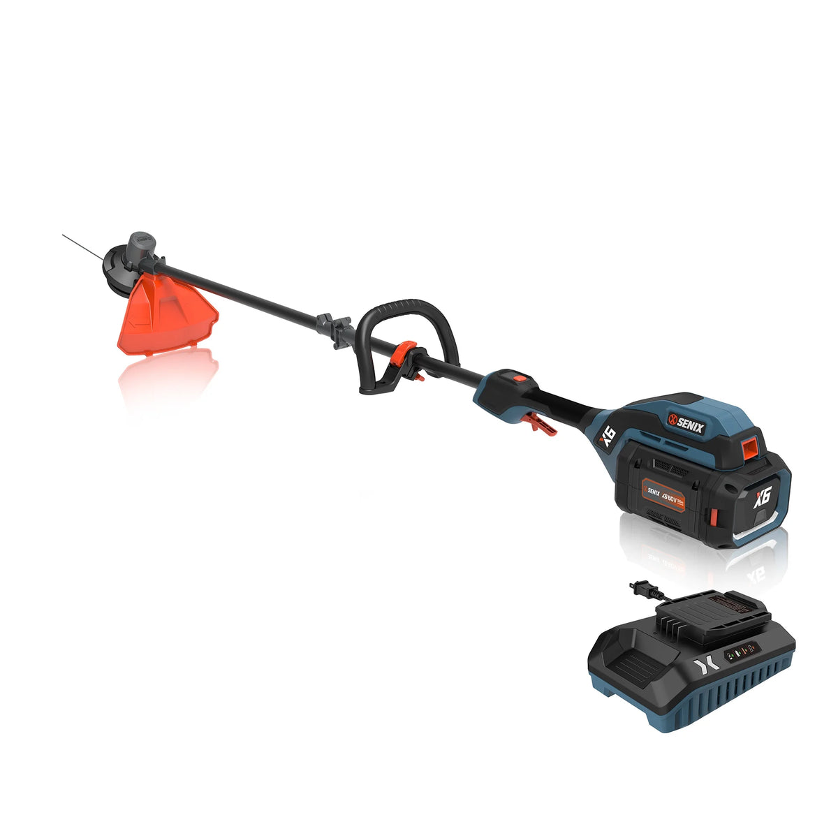 SENIX X6 60 Volt Max* 16-Inch Brushless Cordless Grass String Trimmer, 3Ah Battery and Charger Included