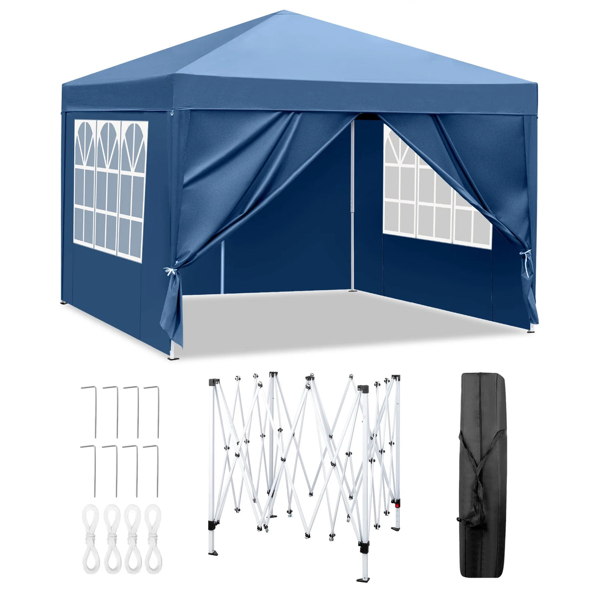 Ktaxon 10'x10' Ez Pop Up Wedding Party Tent Folding W/ Sides & Carry Bag