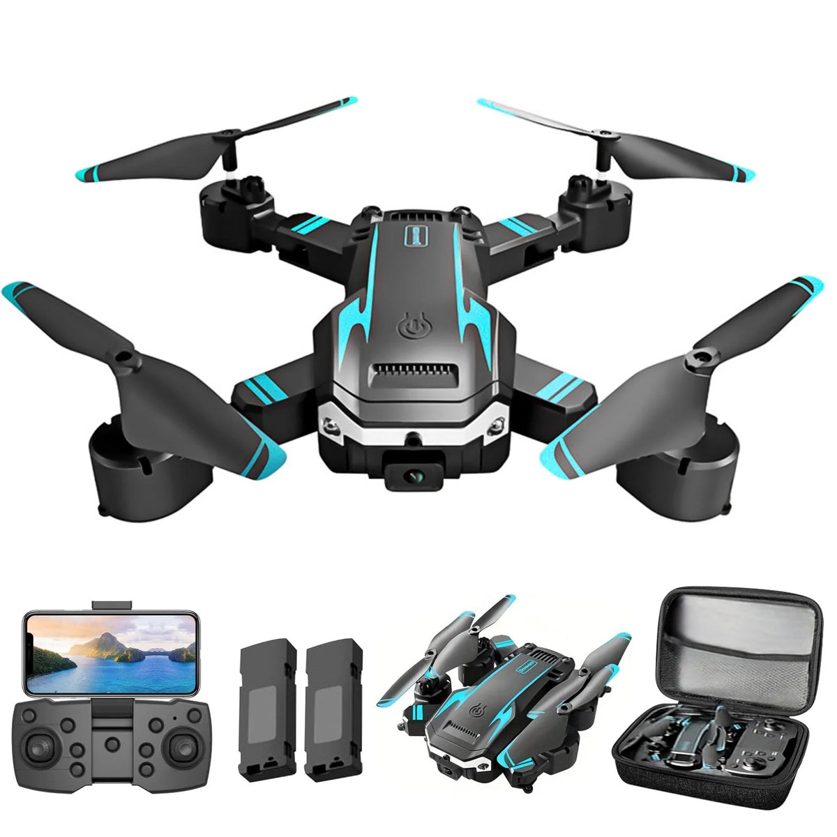 BeePrincess 4K HD Camera Drone for Beginners and Kids, Foldable Quadcopter with FPV, Gesture Control, Carrying Case, One-Key Take Off/Land, 360° Flip, Waypoint Fly