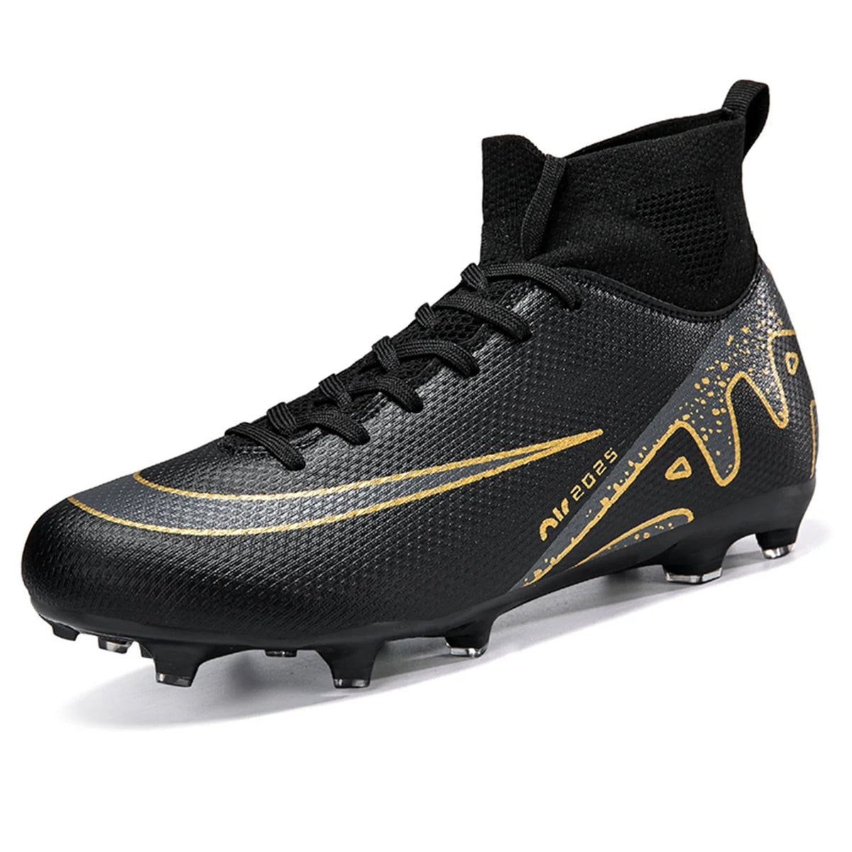 HAOSHIDUO Mens Soccer Cleats Youth Athletic High Top Lace-Up Football Shoes Outdoor Sports Shoes