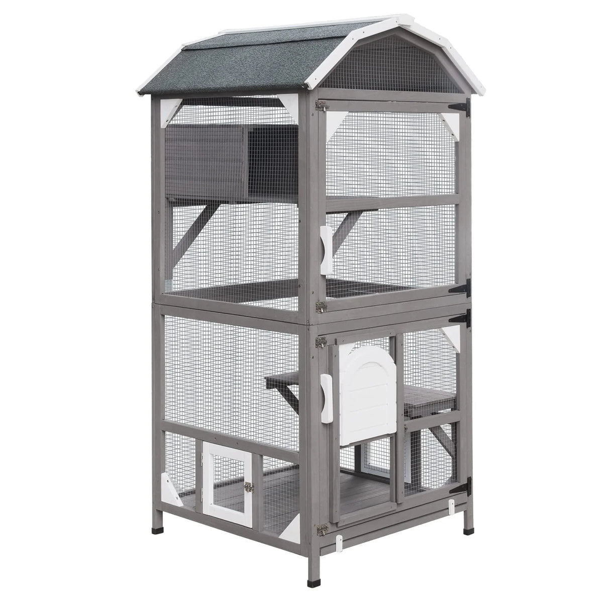 PETSCOSSET Cat House Outdoor Cat Enclosure Catio with Platforms
