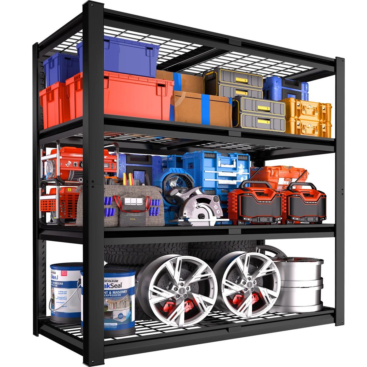 TrumanPick Storage Shelves 2200LBS Metal Wire Shelving Units Garage Storage Rack 40"W x 20"D x 59"H Heavy Duty Adjustable Industrial Shelving