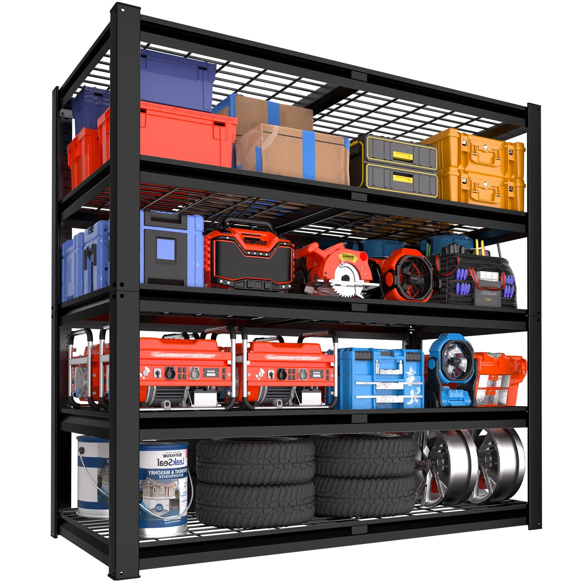 TrumanPick Storage Shelves 2500LBS Metal Wire Shelving Units Garage Storage Rack 48"W x 18"D x 72"H Heavy Duty Adjustable Industrial Shelving