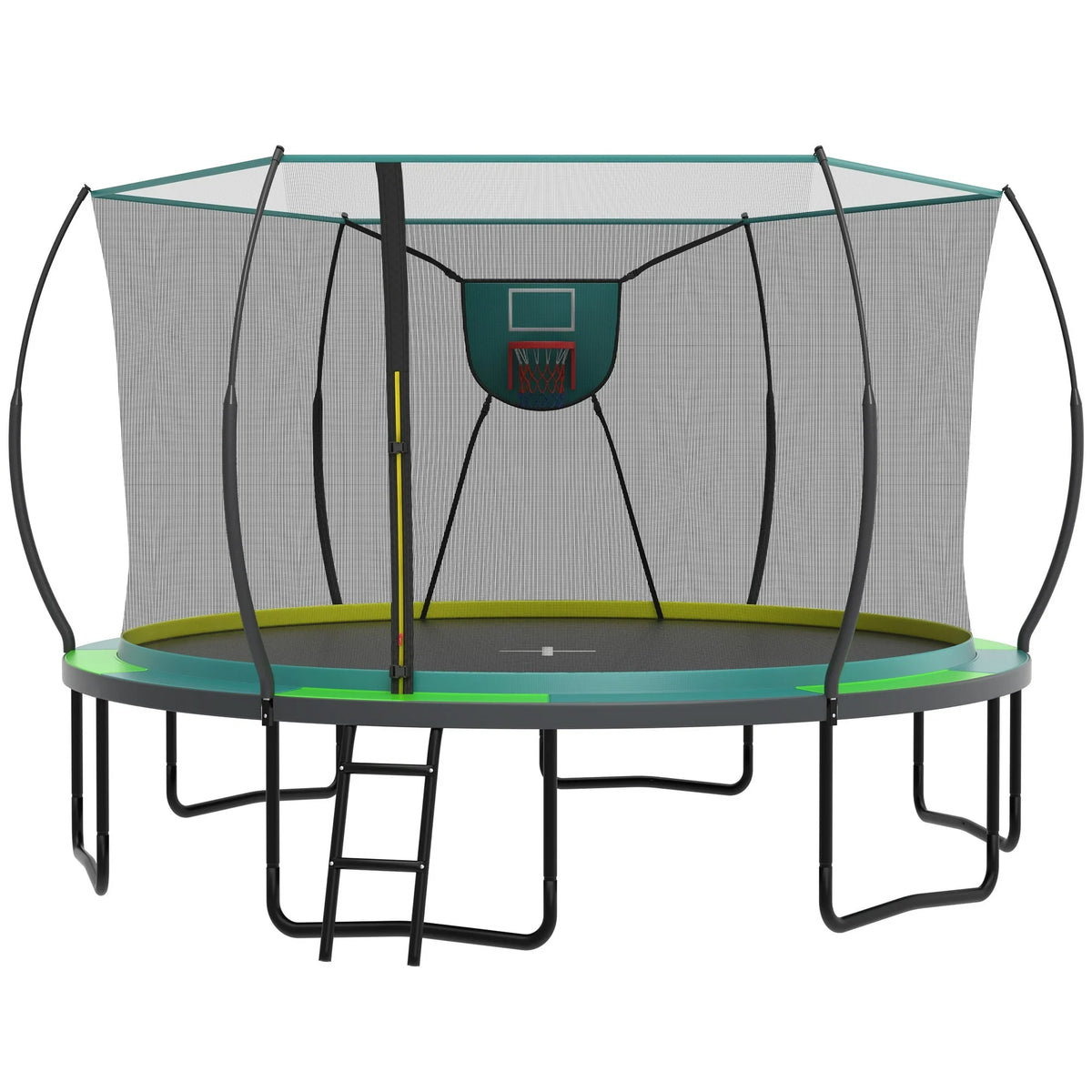 14 Ft Trampoline for Kids and Adults, Outdoor Trampoline with Fiberglass Rods and Smart Zipper System Zero Gaps, Segmart Recreational Trampoline with Enclosure Net, 880LBS Heavy Duty Trampoline