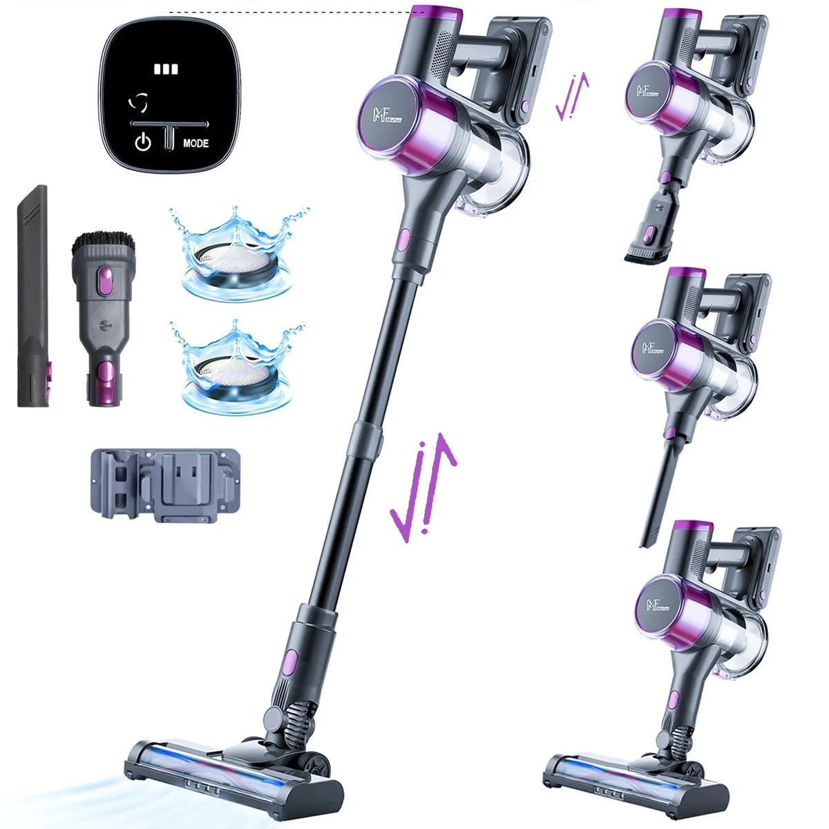 Mixfun Cordless Stick Vacuum Cleaner Lightweight for Pet Hair Led Display Screen M600 New