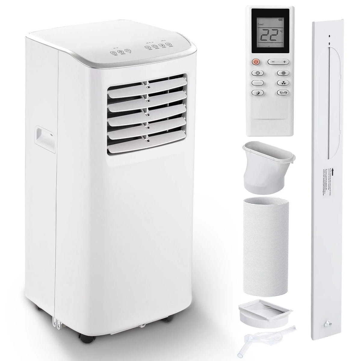 SOTOPLAY 8500 BTU Portable Air Conditioner,portable ac up to 550 Sq,3 IN 1 with Remote Control,Sleep Mode, Windows kit,Brush,White