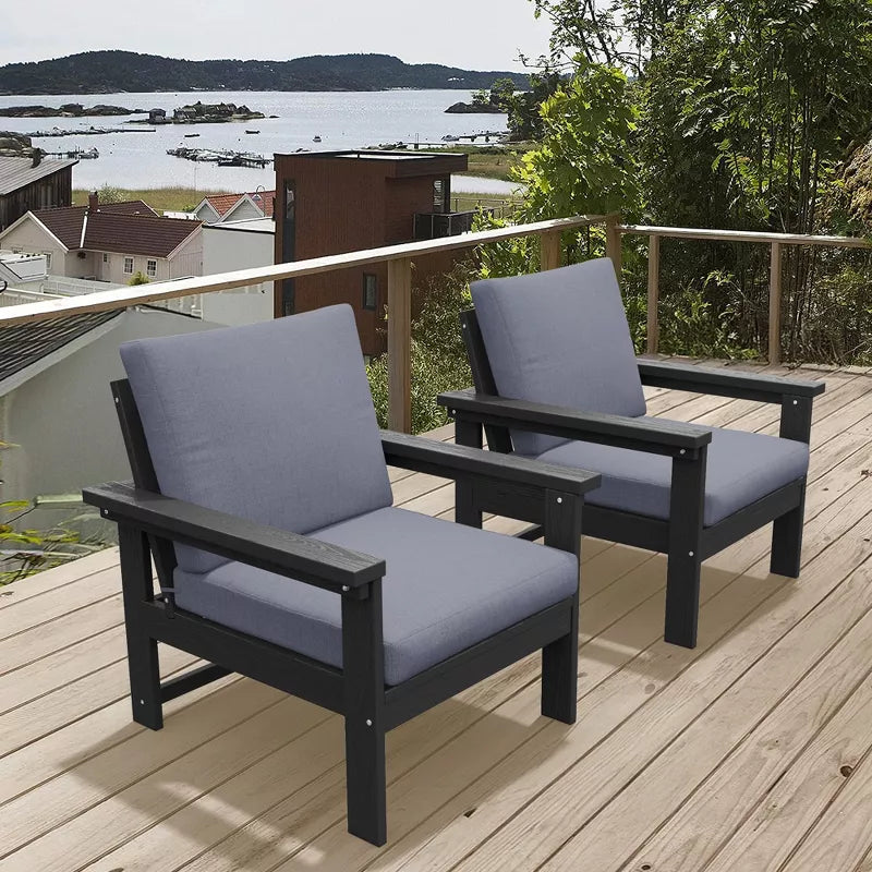 Hyleory Luxurious Outdoor Patio Seating Set with Cushions Durable HDPE Design for Ultimate Comfort