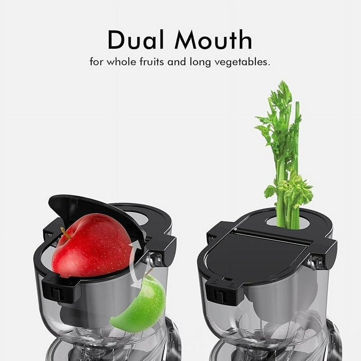 SiFENE 250W Cold Press Juicer Machine, 83mm Large Dual Mouth, High Yield, Easy to Clean, Red