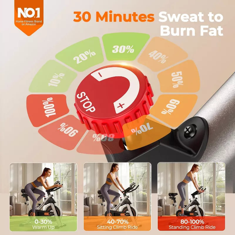 YOSUDA Indoor Cycling Bike Brake Pad/Magnetic Stationary Bike - Cycle Bike with Tablet Mount & Comfortable Seat Cushion