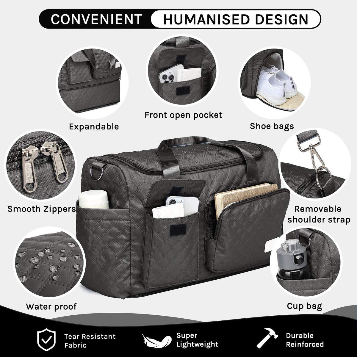 Joyway Travel Duffle Bag,Weekender Bags for Women with Shoe Compartment,Carry on Overnight Bag with Toiletry Bag,Gym Duffel Bag with Wet Pocket, Hospital Bags for Labor and Delivery