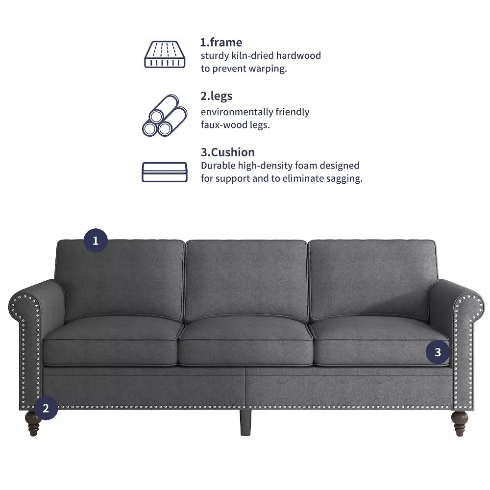 Mjkone 2-Piece Living Room Set,3-Seater Sofa Couch&Single Sofa Chair