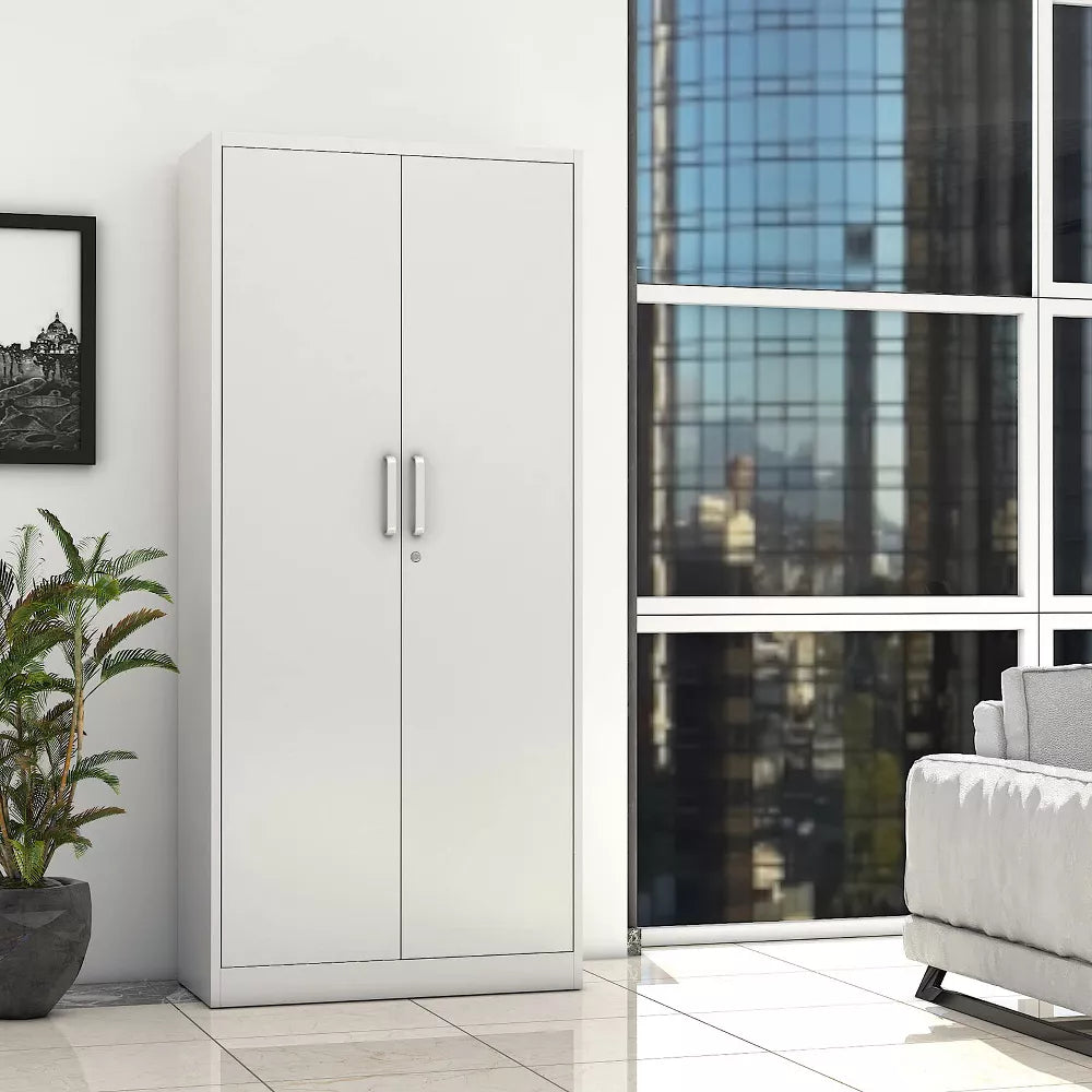 Mlezan 72" Metal Storage Cabinet: Lockable Steel Wardrobe for Office, Home, School, Gym, or Hotel. Durable and Versatile Employee Locker.