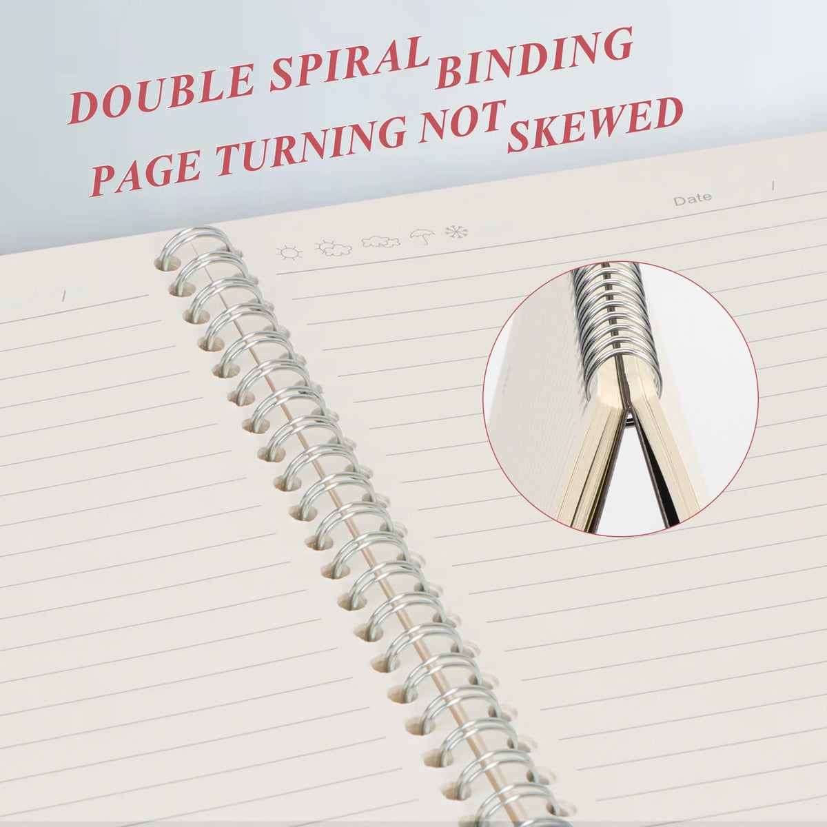 VINAUO A5 Spiral Notebook 4 Pack 8.25"x5.75" Hardcover Notebook Ruled Lined Journal Notebook 80 Sheets(160 Pages)/Per Pack for Home Office Supplies