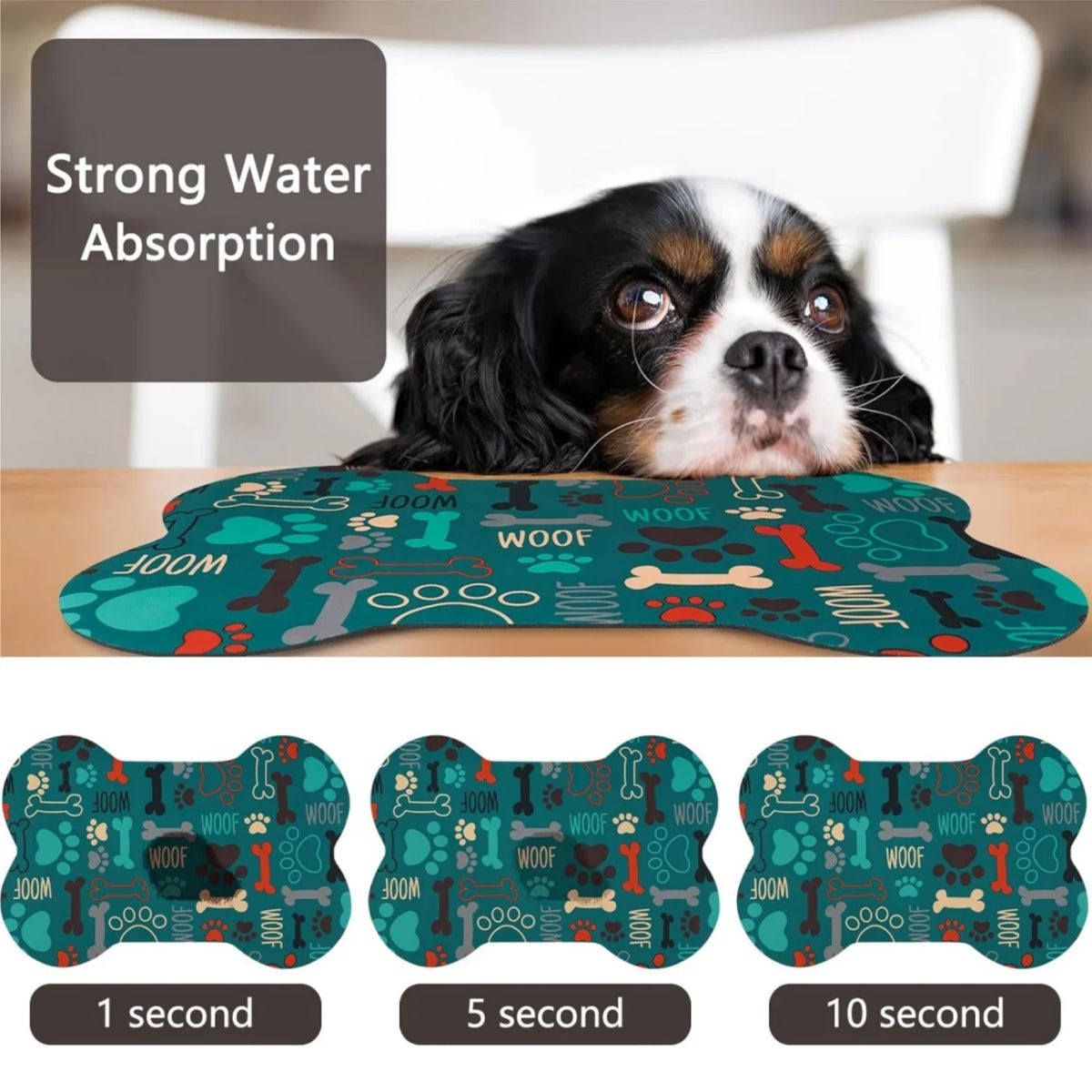 Katieovy Dog Food Mats,Waterproof Dog Mat for Food and Water Feeding,12"x19"