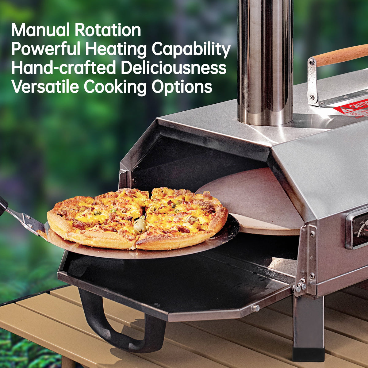 12" Multi-Fuel Outdoor Pizza Ovens, Portable Pizza Maker, Stainless Steel Pizza Grill, Perfect for Patio, Garden, Backyard