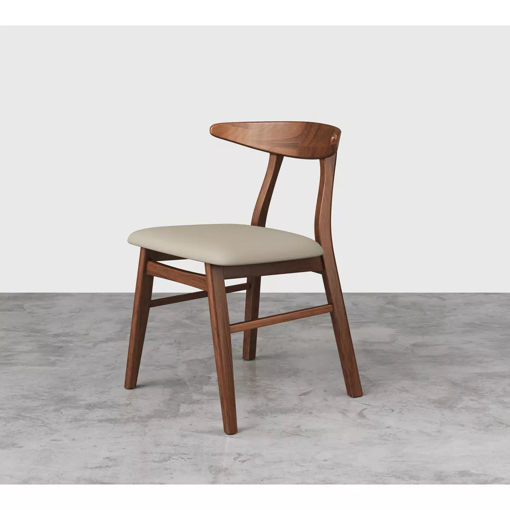 Tree City -Mid-Century Modern Dining Chair with Walnut Wood Frame and Cushioned Seat