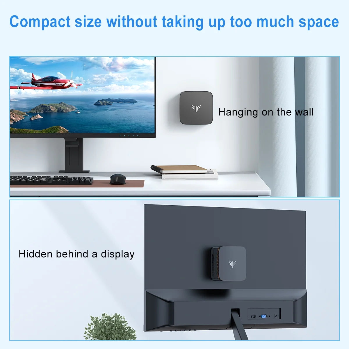 NIPOGI E1 Mini Business Desktop Computer, Intel n97, 16GB RAM, 1TB SSD, 1TB HD, Win11 Pro