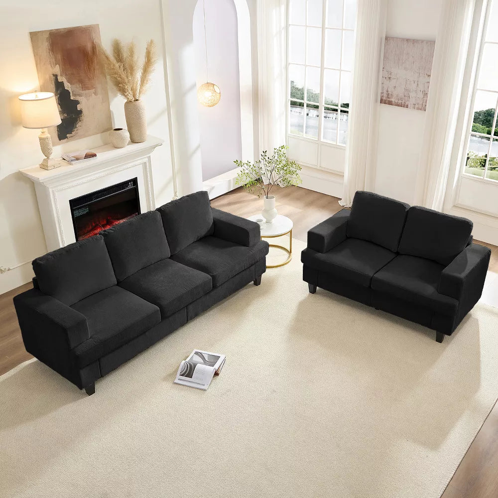 Mjkone 82" Width 3-Seat Sofa&Loveseat,Modular Sectional Couch Furniture Sets