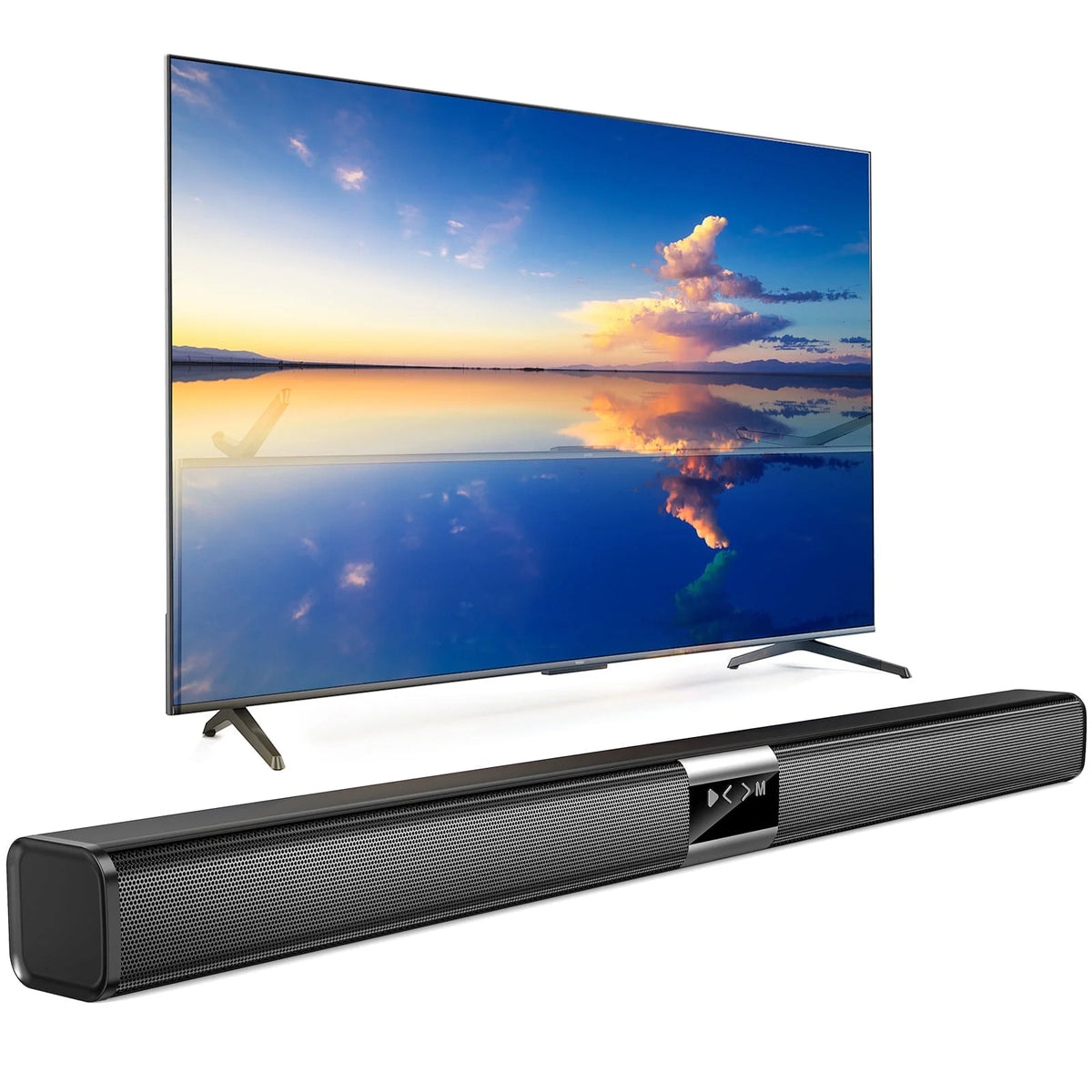 35.24" Soundbar for TV, 50W Wireless Soundbar with Subwoofer and Surround, Bluetooth 5.3 Home Theater TV Audio Speaker, USB/TF Card/AUX/Coaxial Connection, Wall Mountable