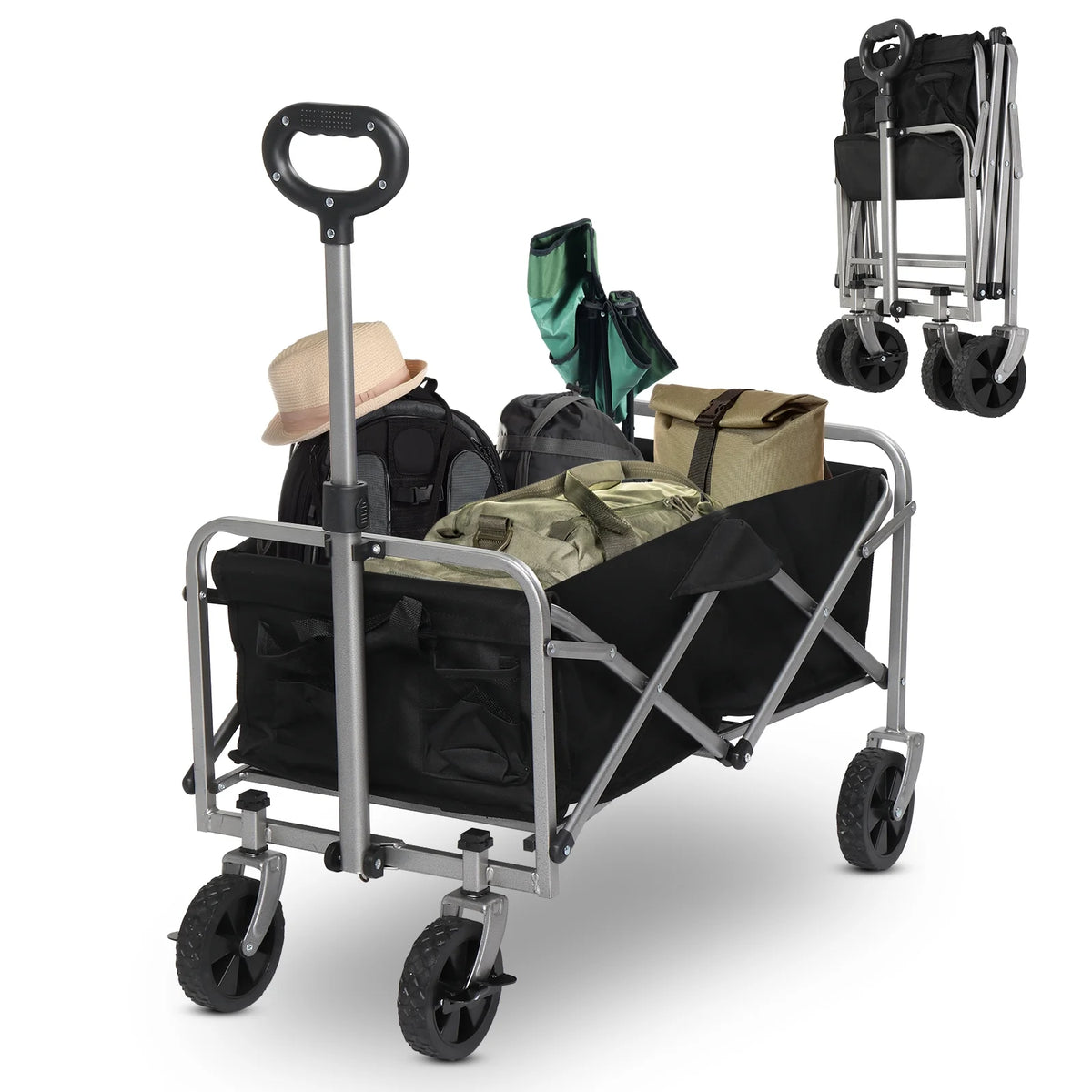 Ktaxon 29" Foldable Wagon, 220L Capacity Wagons Carts Foldable with Wheels