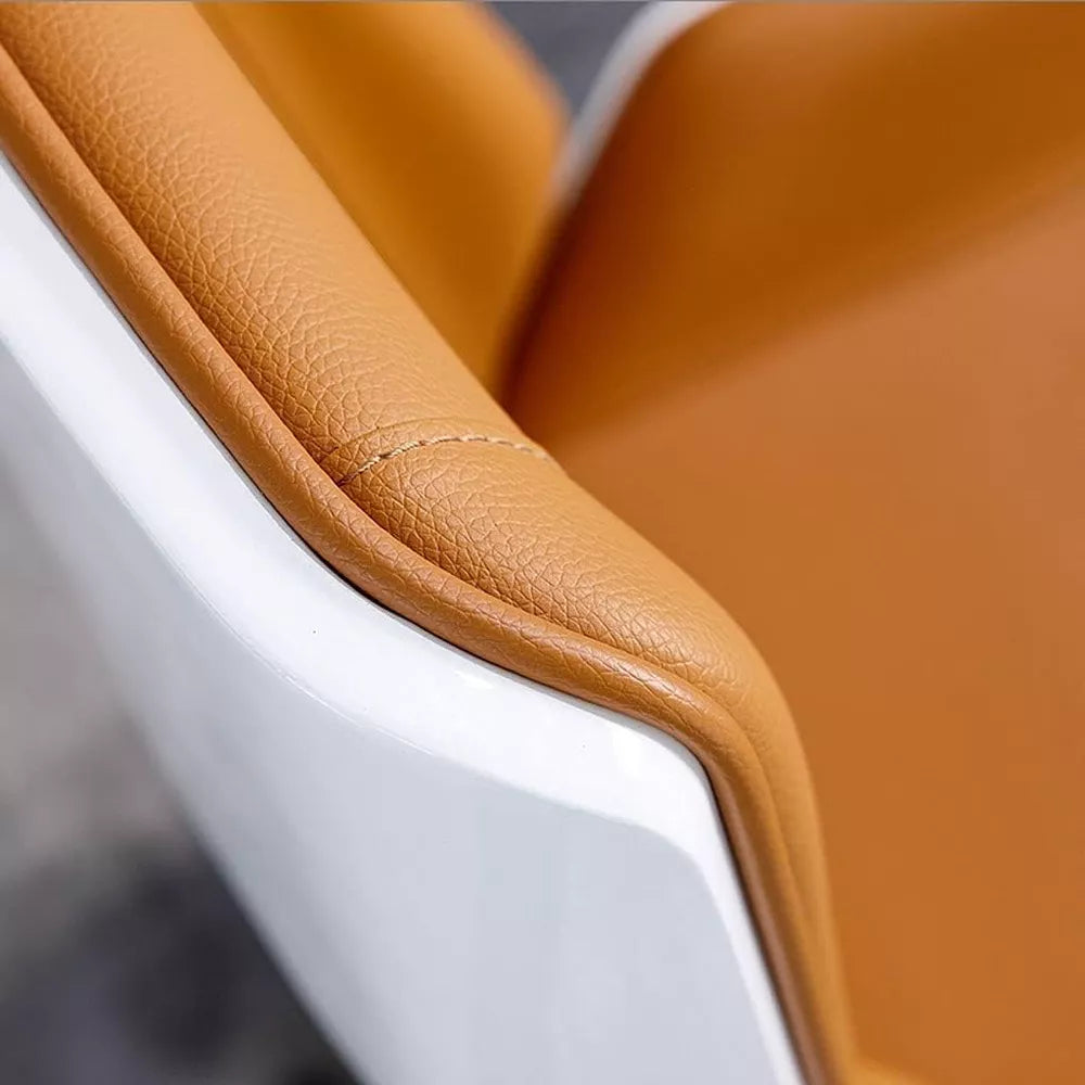 Tree City- High Back Executive Office Chair with Walnut Bent Wood Back and Faux Leather Seat – Swivel & Rolling Base