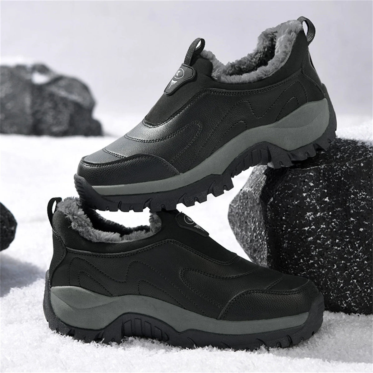 HAOSHIDUO Snow Shoes for Women Men Comfortable Warm Non-slip Durable Walking Shoes