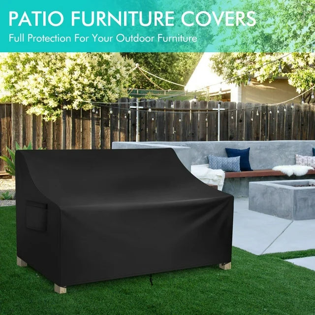 CATGOOD Patio Furniture Cover Waterproof, 3-Seater Outdoor Sofa, 600D Heavy Duty Deep Lounge Loveseat, Large Lawn Furniture with Air Vent, 82.6"W x 39"D x 28"H, Black