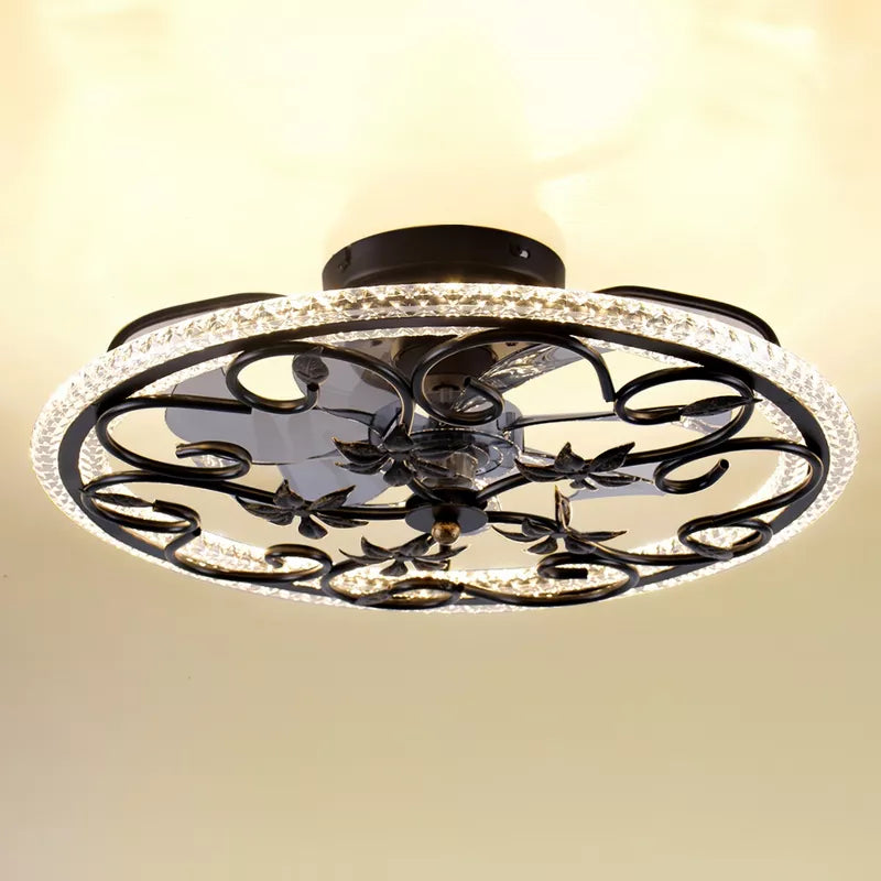 HBEZON 20 Flush Mount Ceiling Fan with Lights and Remote, 3 Mode Lights, 6 Speeds, Dimmer, for Bedroom, Kitchen, Dining Room