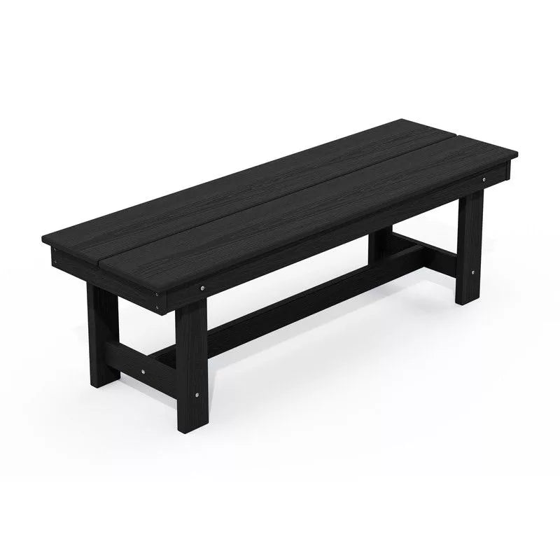 Hyleory HDPE Outdoor Patio Dining Bench Durable Weather Resistant Simple Stool