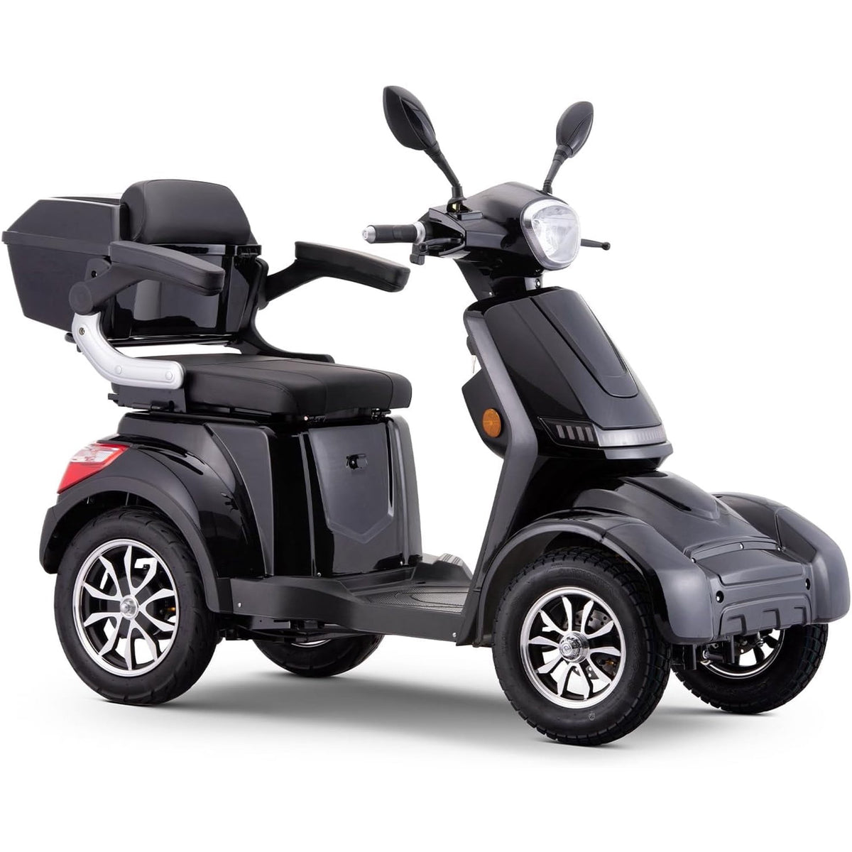 4 Wheel Electric Powered Mobility Scooter Wheelchair for Adults Seniors Pre Assembled in USA, 500lbs Capacity, 25 31 Miles Range, 3 Speed Up to 15 MPH, 800W Motor Power (Black)