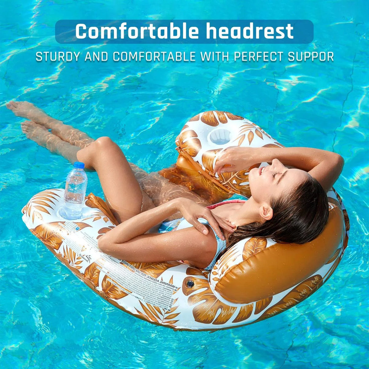 Inflatable Pool Float Chair Set - 2-Pack Floating Loungers for Adults, Pool Beach Tanning Rafts, Perfect for Swimming, Lake, Pool Parties, and Sunbathing