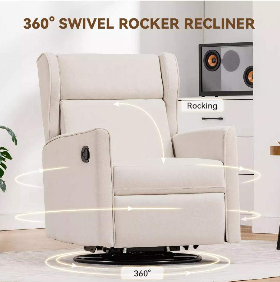 COMHOMA Baby Gliders, Rocking Recliner Chairs Modern Nursery Chairs