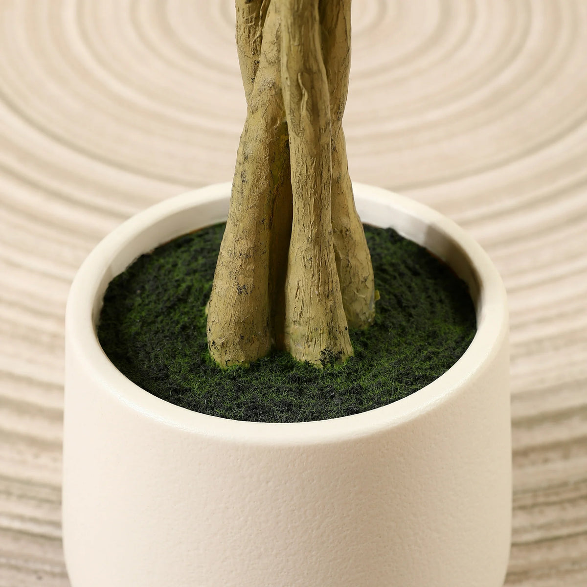5ft Fake Ficus Tree with Oval White Planter, Pre Potted Faux Money Tree for Home Decor Office House Living Room Indoor Outdoor, Big Fake Plants Fake House Plants