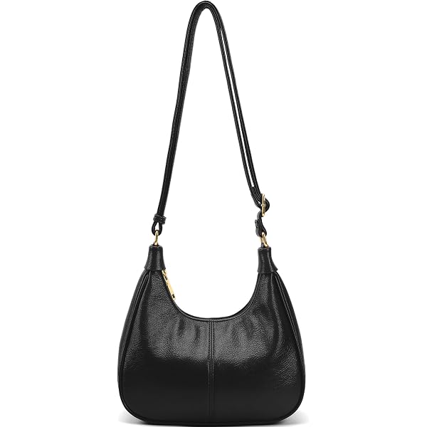 GEMIU Cross Body Bag for Women Shoulder Hobo Crescent Bag with Long Strap B-black