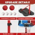 JoyStone 4 in 1 Kids Basketball Hoop and T Ball Set for Kids, Adjustable Height Basketball Hoop, Hanging Tee Ball Stand with Automatic Pitching Machine, Sports Gifts Toys for Boys Girls
