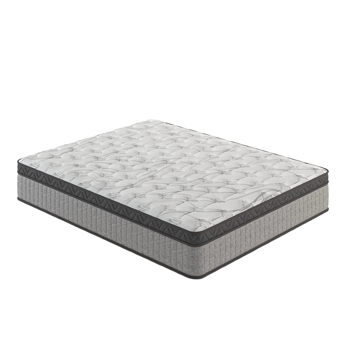 Queen Mattress, PENTINM 12 inch Memory Foam Mattress for Pressure Relief and Motion Isolation, Queen Mattress in a Box Diamond Innerspring Hybrid and Cooling Gel, Medium Firm, CertiPUR-US, Gray