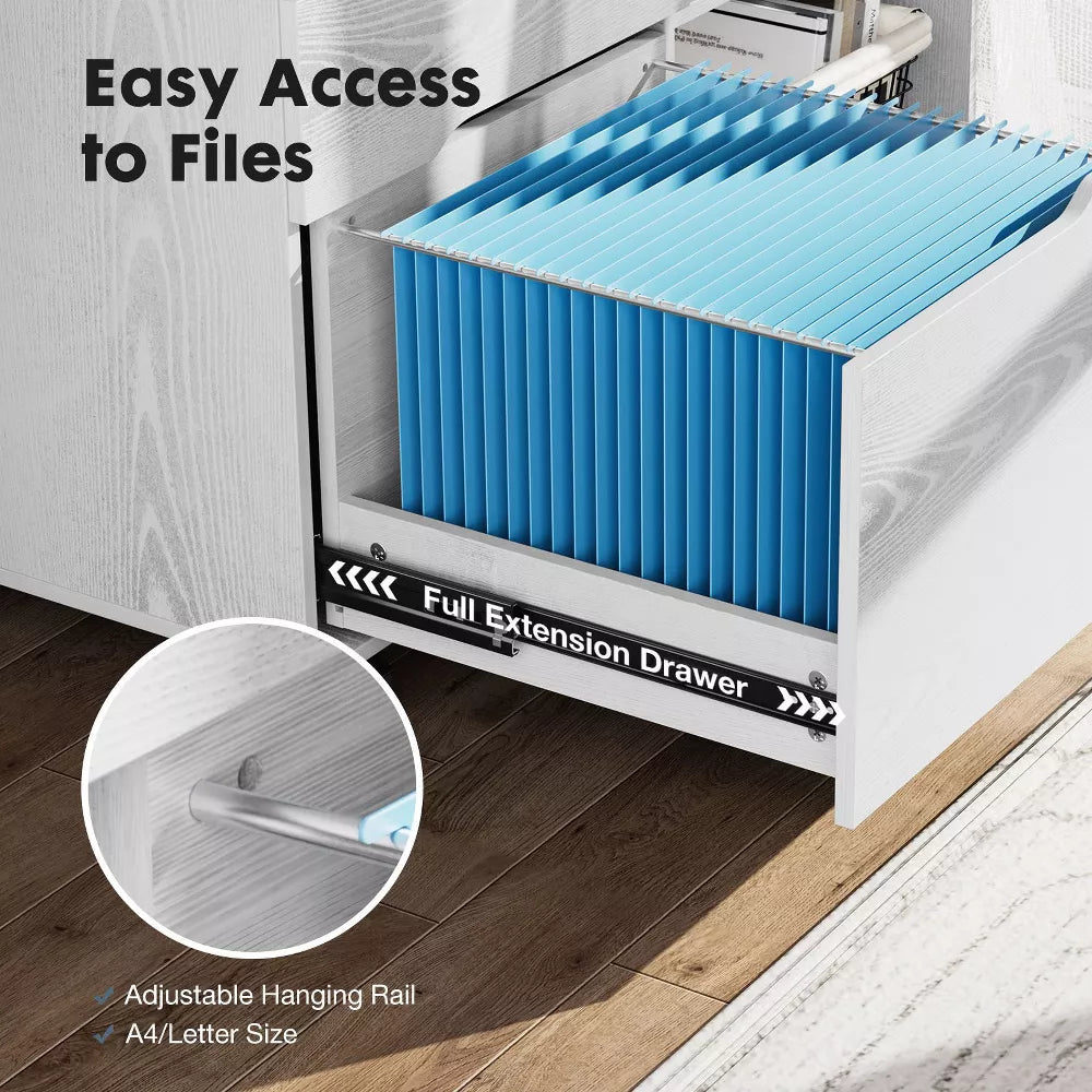 NicBex 3 Drawer Mobile File Cabinet,Printer Stand with Open Shelves for Home Office Printing Areas