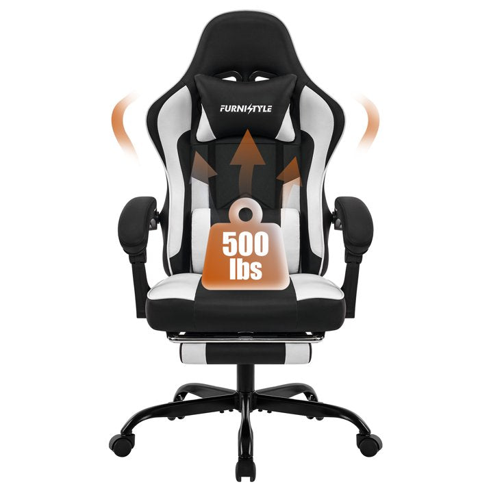 Gaming Chair, Video Game Chair with Headrest and Lumbar Support,High Back Ergonomic Computer Chair with Footrest,Swivel Desk Office Chair, Black