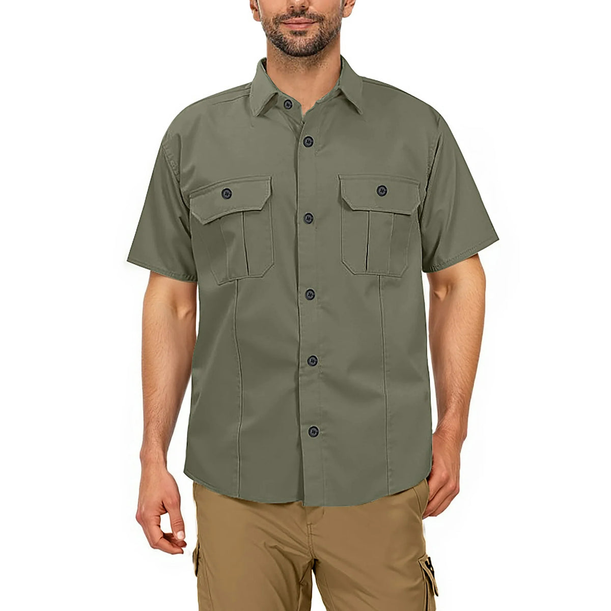 GENTS BLISS Short Sleeve Men Shirts Hiking Button Down Shirts for Men Quick Dry Fishing Men Shirts with Pocket