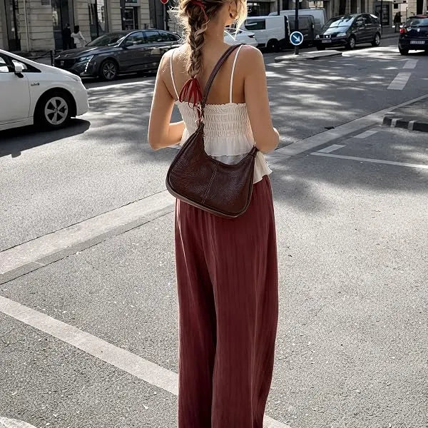GEMIU Cross Body Bag for Women Shoulder Hobo Crescent Bag with Long Strap A-brown