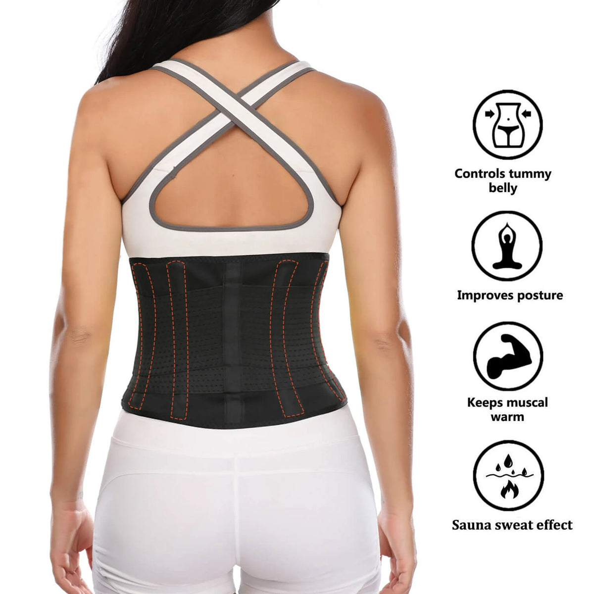 MANIFIQUE Waist Trainer Belt for Women Man Waist Trimmer Ab Belt Tummy Control Body Shaper