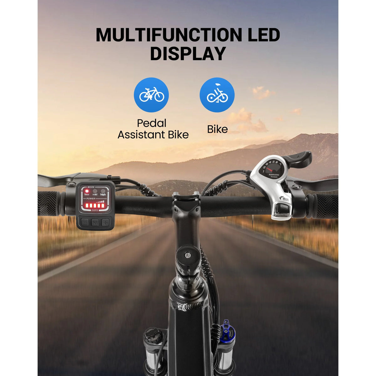 MIHOVER 350W Electric Bike 26 Electric Mountain Bike for Adults, 36V Built-in Hidden Removable Battery with Shimano 7 Speed City Commuter Bike for Man Woman UL2849