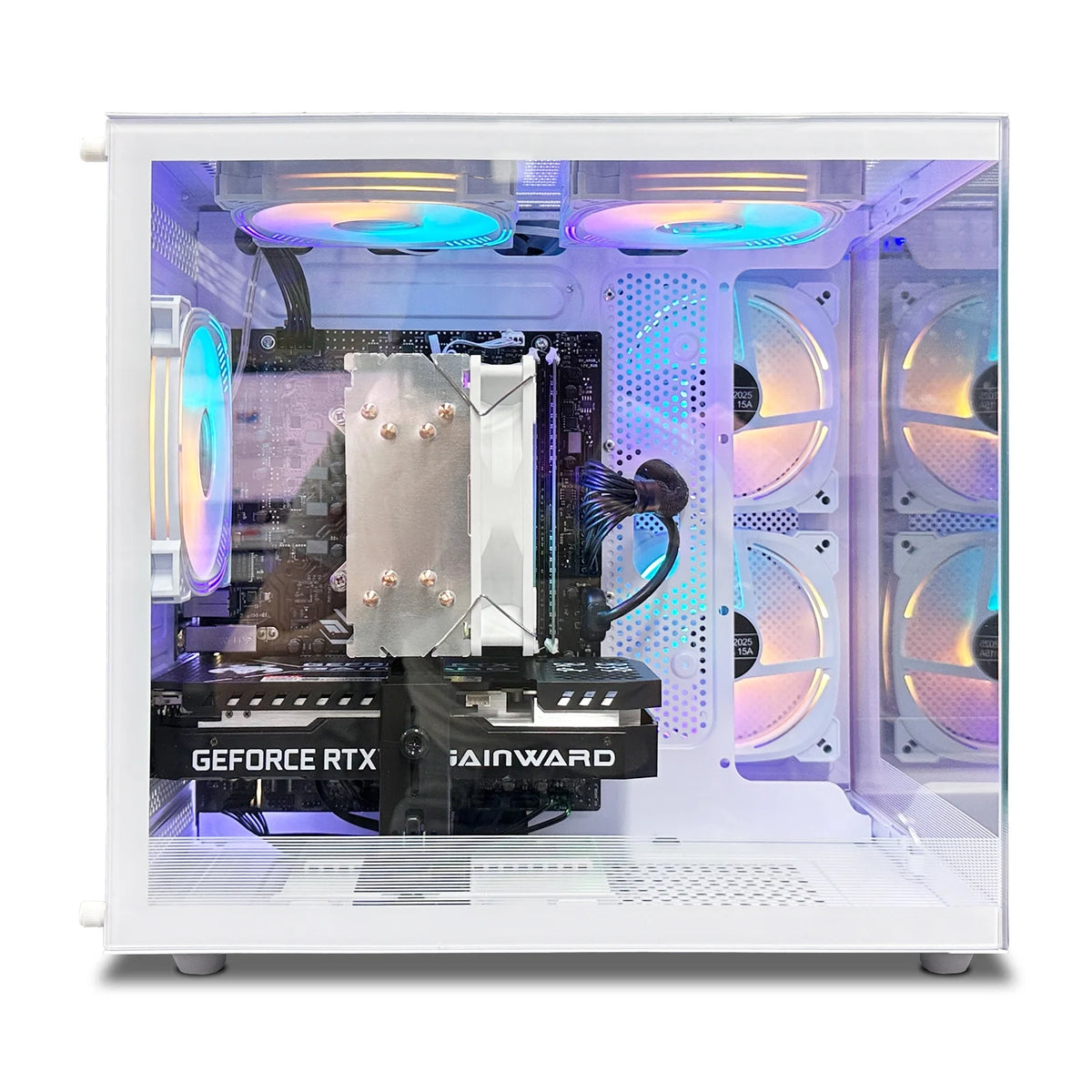 Suevery Intel Core i5-12400F Gaming PC with H610 Motherboard, NVIDIA RTX 4060, 16GB DDR4 3200MHz, 1TB NVMe SSD, WiFi 6, 650W PSU, and RGB Lighting