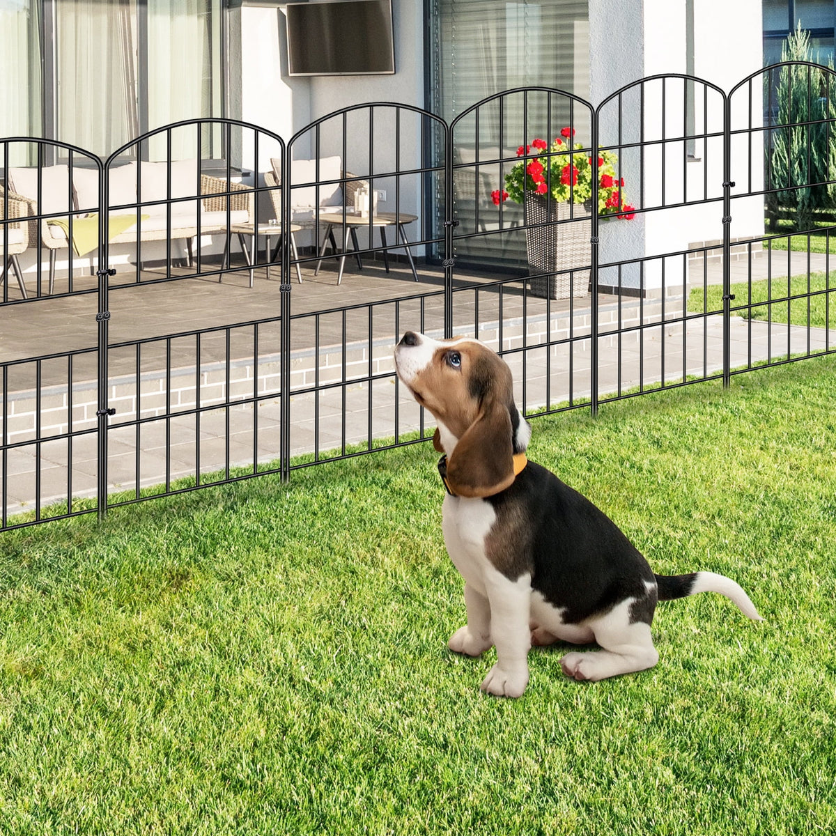 BSHAPPLUS Garden Fence 10 Pack ,36in (H) x 11ft (L) Metal Fence,Rustproof Decorative Fence,Animal Wire Fence,Wrought Iron Fence, Outdoor Picket Fencing No-Dig for Yard, Lawn and Patio Borders