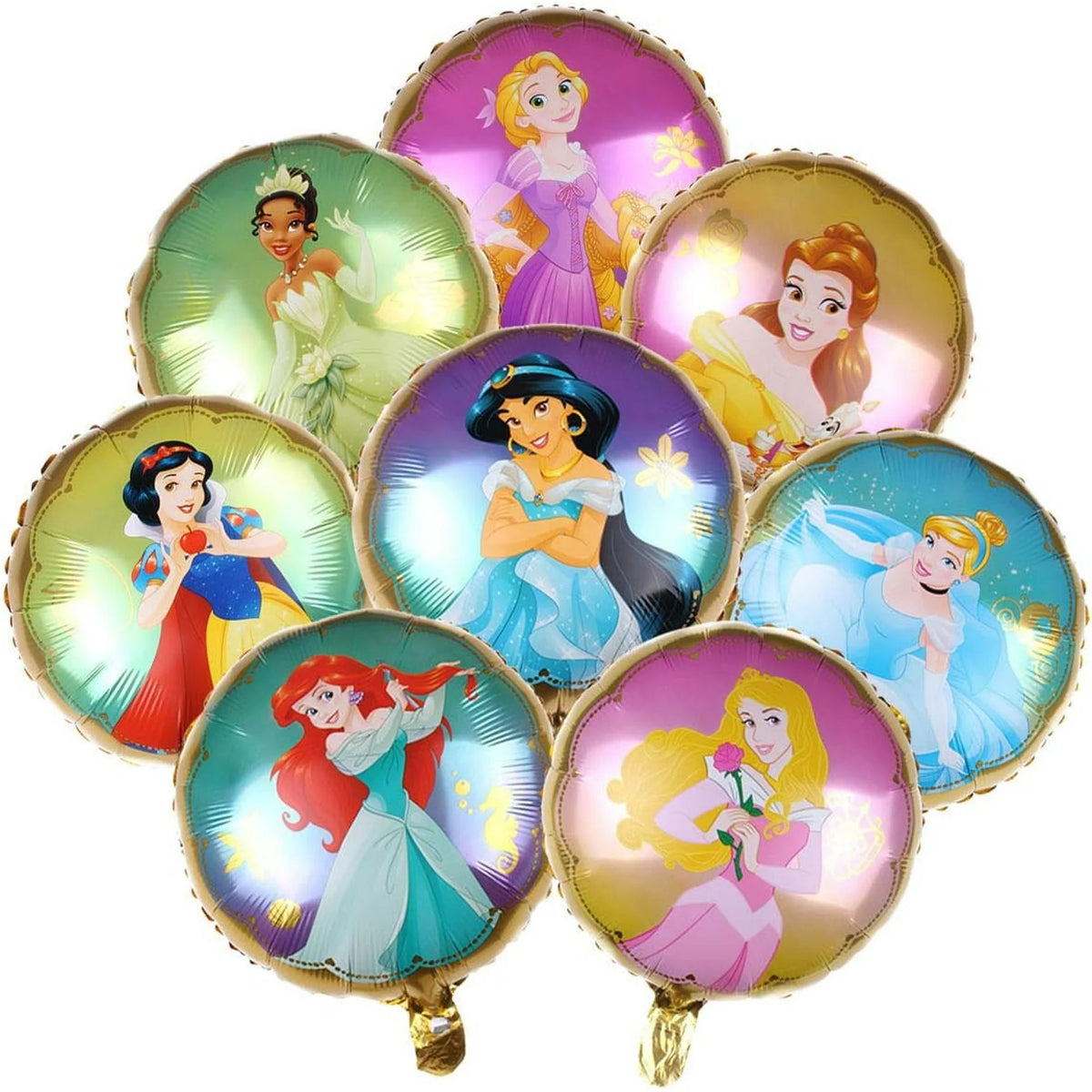 8PCS Princess Balloons Bouquet for Party Supplies