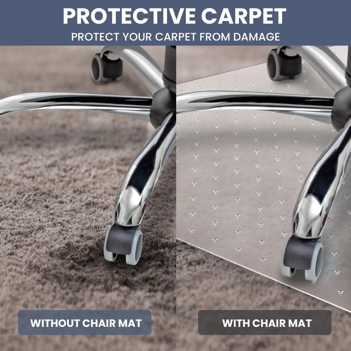 VAVSEA Office Chair Mat for Carpet Floor, Computer Desk Chair Mat for Low Pile Carpet, 36 x 48 Heavy Duty Polycarbonate Clear Floor Mat for Home Office