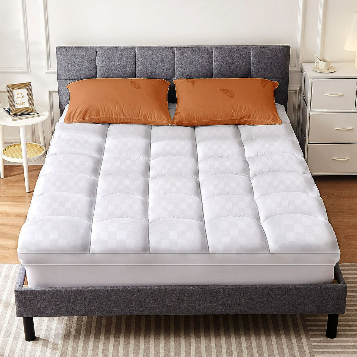 EDX Mattress Topper Twin, 75 x 39 Inch, Extra Thick Bed Topper for Hot Sleepers, 5D Snow Down Alternative Overfilled Plush Pillow Top with 8-21 Inch Deep Pocket Mattress Cover