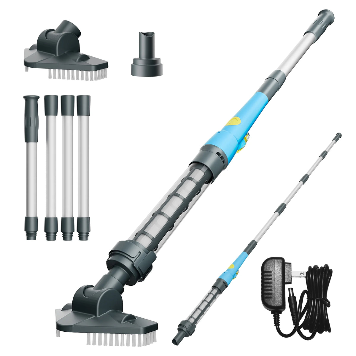 Efurden Cordless Pool Vacuum, Handheld Pool Vacuum with Running Time up to 60-Minutes for Small Above Ground Pools, Hot Tubs and Spas (Blue)