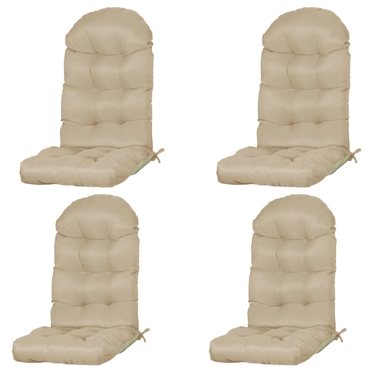 FOOWIN Adirondack Chair Cushion Set of 4, Waterproof and UV Protected Rocking Chair Cushion for Indoor and Outdoor, Khaki